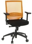 B&uuml;rostuhl / Chefsessel Porto Base Sitz Stoff/r&uuml;cken Netz Schwarz/orange Hjh Office