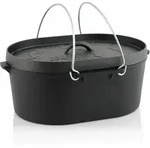 Dutch Oven 9,3 Liter, Gusseisen Kochtopf Ohne F&uuml;&szlig;e, Bereits Eingebrannt -