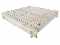 Habau - Sandkasten mit Deckel, 120 x 120 cm