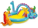 Intex - Dinoland H&uuml;pfburg Kinderpool Aufblasbar 333x229x112 Cm 57135np