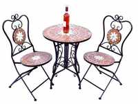 Sitzgruppe Merano 12001-2 Gartentisch + 2 Stk. Gartenstuhl Mosaik Tisch 2x Stuhl