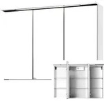 Lomadox - Spiegelschrank 10cm Mit Beleuchtung Padua-03 / Florido-03 Wei&szlig;, B X H X T: