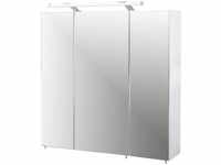 Spiegelschrank Badspiegel Wandspiegel 3 Türen Schalter/Steckdose Weiß Hochglanz