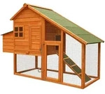 H&uuml;hnerstall 1720 X 660 X 1200 Mm Braun Mit Freilauf Und Nistkasten Aus...