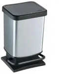 Treteimer Paso 20 L Silber Tretm&uuml;lleimer M&uuml;lleimer Abfalleimer Pedaleimer - Rotho