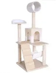 Lionto Kratzbaum, Stilvoller 133 Cm Katzenbaum Mit Pl&uuml;schbezug, Robusten