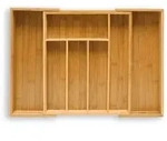 Relaxdays - Besteckkasten Bambus, Ausziehbarer Besteckeinsatz Als K&uuml;chenorganizer,
