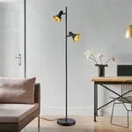 Stehlampe Wohnzimmer Gelenkleuchte Deckenfluter Stehleuchte Schwarz Gold Mit