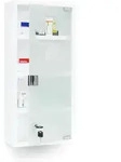 Medizinschrank Emergency Xxl, Metall & Glas, Hxbxt:57x27x12cm, 4 Ablagen,