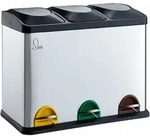 Svita - Tc3x15 K&uuml;cheneimer 45l M&uuml;lleimer Trennsystem Treteimer Abfalleimer Silber