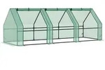 Gew&auml;chshaus Mit 3 Rollfenster, Pe-gitterfolie, Foliengew&auml;chshaus Aus Stahl,