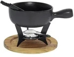 Kela - K&auml;sefondue-set Country Gusseisen/holz 21cm &Oslash;22cm Schwarz/holz 10tlg