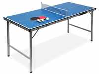 Klappbare Tischtennisplatte, hbt: 71 x 150 x 67 cm, tragbarer Ping Pong Tisch, Netz,