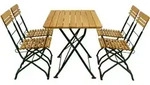 Biergarten - Garnitur M&uuml;nchen 5-teilig (4x Stuhl, 1x Tisch 70x110cm Eckig),