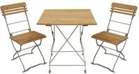 Biergarten - Garnitur M&uuml;nchen 3-teilig (2x Stuhl, 1x Tisch 70x70cm Eckig),