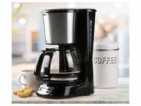 Edelstahl Kaffeemaschine für 12 Tassen - mit Glaskanne & Timer