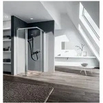 Kermi - Liga Eck-halbteil Links C2l 900 X 2000mm Silber Mattglanz Esg Klar