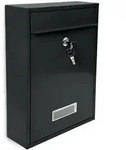 Design Briefkasten Metall Schwarz 26,5 X 35 X 8,5 Cm