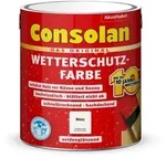 Consolan - Wetterschutz-farbe 2,5l Wei&szlig; Au&szlig;en Deckend Holzfarbe Holzschutzfarbe