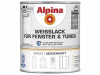 Weisslack für Fenster & Türen weiss seidenmatt 750 ml Innen Außen - Alpina