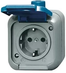 Busch Jaeger Schuko Steckdose 2-polig Duro 2000 Wdi 2300ewsi Mit Klappdeckel Ip66