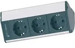 Evoline - Eck-steckdose Dockcuisine Aluminium-optik 3-fach Unterbausteckdose