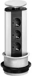 Evoline 93100001 Steckdosenturm 3fach Schwarz, Silber Schutzkontakt 1 St.