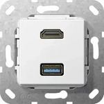 Gira Hdmi Usb 3.0 A K-peitsche Einsatz Reinwei&szlig; 567903