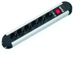 Bachmann - 330071 Steckdosenleiste Mit Schalter 6fach Aluminium, Schwarz