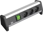 Bachmann 339.1001 Steckdosenleiste Mit Schalter 3fach Schwarz, Aluminium