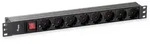 Schuko Rack Steckdosenleiste 8 Steckdosen F&uuml;r 19in 1u Mit Schalter
