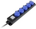 As Schwabe 38609 Steckdosenleiste Mit Schalter 5fach Schwarz, Blau Schutzkontakt 1