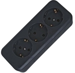 Kopp - 120305001 Steckdosenleiste 3fach Schwarz Ohne Stecker 1 St.