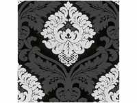 Barock-Tapete schwarz weiß grau | Ornament-Tapete glänzend 554314 | Vliestapete
