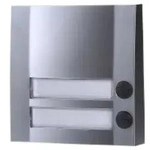 Grothe Klingeltaster 2fach 90x90x18,5mm, Sil/sw Domolux Duo Sim/sw