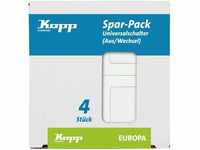 Kopp - europa – Profi-Pack: 4 Universalschalter (Aus-/Wechsel), Farbe:...