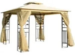Outsunny Luxus Pavillon 3x3 M Gartenpavillon Mit Doppeldach Partyzelt Mit