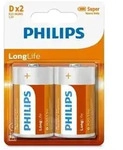 1x2 Philips Longlife D Batterie