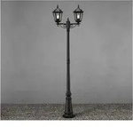 Konstsmide - 2-flammige Gartenlaterne Firenze, Aluminium Schwarz, Inkl. Pfahl
