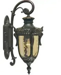 Elstead - Au&szlig;enwandlaterne Philadelphia Jugendstil Mit Amberglas, H&ouml;he 52cm