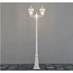 Konstsmide - 2-flammige Gartenlaterne Firenze, Aluminium Wei&szlig;, Inkl. Pfahl