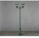 Konstsmide - 2-flammige Gartenlaterne Firenze, Aluminium Gr&uuml;n, Inkl. Pfahl