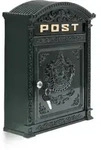 Relaxdays - Briefkasten Antik, Englischer Wandbriefkasten, Aluguss, Briefschlitz F&uuml;r