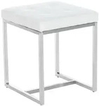 Edelstahl Sitzhocker Barci Wei&szlig;