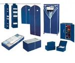 Kleiderschrank Air Mit Ablage, Stoffschrank, Faltschrank, Blau, Polypropylen Blau,