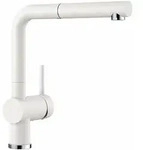 Linus S - K&uuml;chenarmatur, Mit Ausziehbarem Anschluss, Wei&szlig; 516692 - Blanco