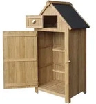 Gartenhaus Schmal Aus Fichtenholz Mit Bitumendach 770x540x1370mm F&uuml;r Garten,