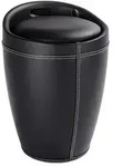 W&auml;schesammler Candy In Lederoptik 20 L Schwarz Badhocker W&auml;schkorb - Wenko