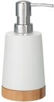 Wenko - Seifenspender Bamboo Keramik, 330 Ml, Wei&szlig;, Keramik Wei&szlig;, Bambus - Wei&szlig;