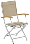 Naxos Klappsessel 2er Set Aluminium/akazie/textil